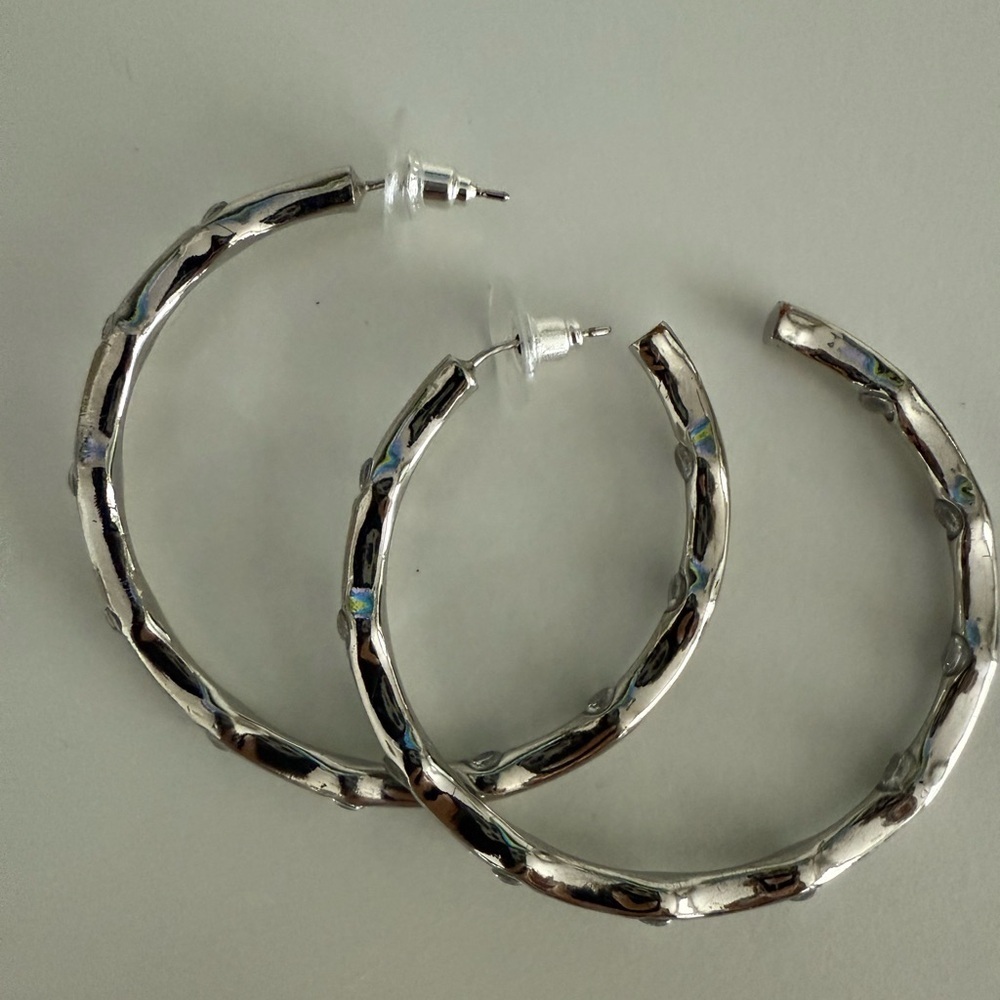 Jennifer Miller Sparkly Wavy Hoop Earrings; FIRM 💕💕 - Picture 3 of 5